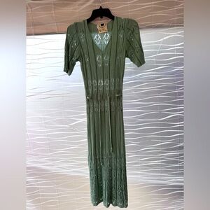 Elegant Light Green Knit Dress Size M/L